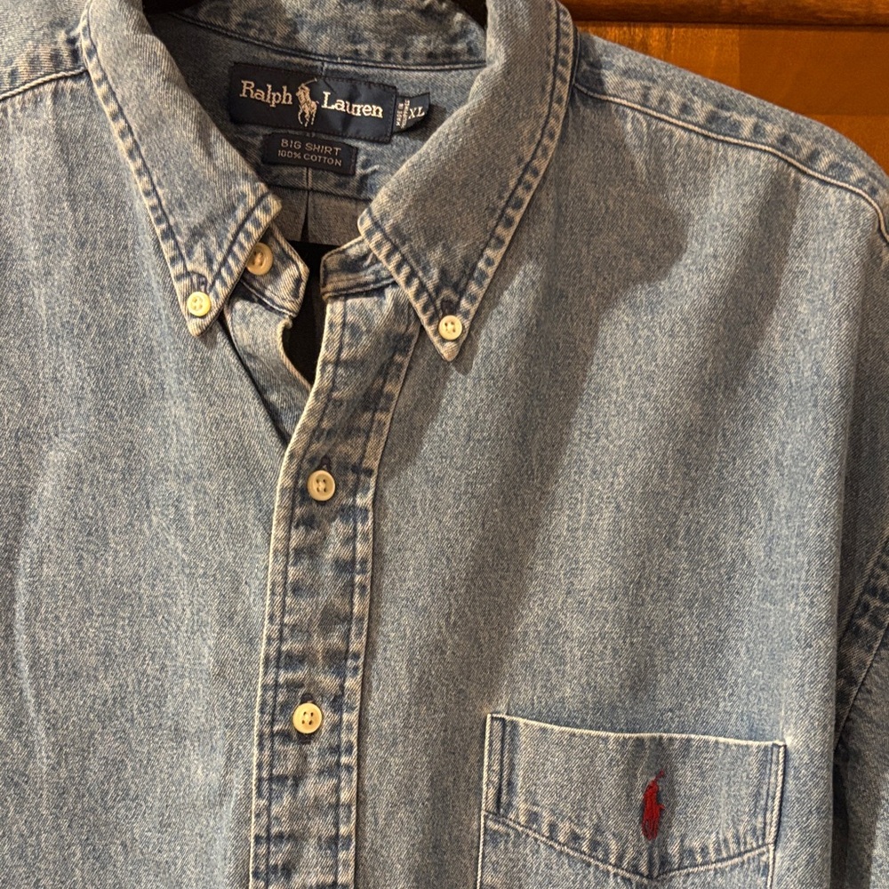 Ralph Lauren Classic Blue Denim Shirt - Picture 2 of 2